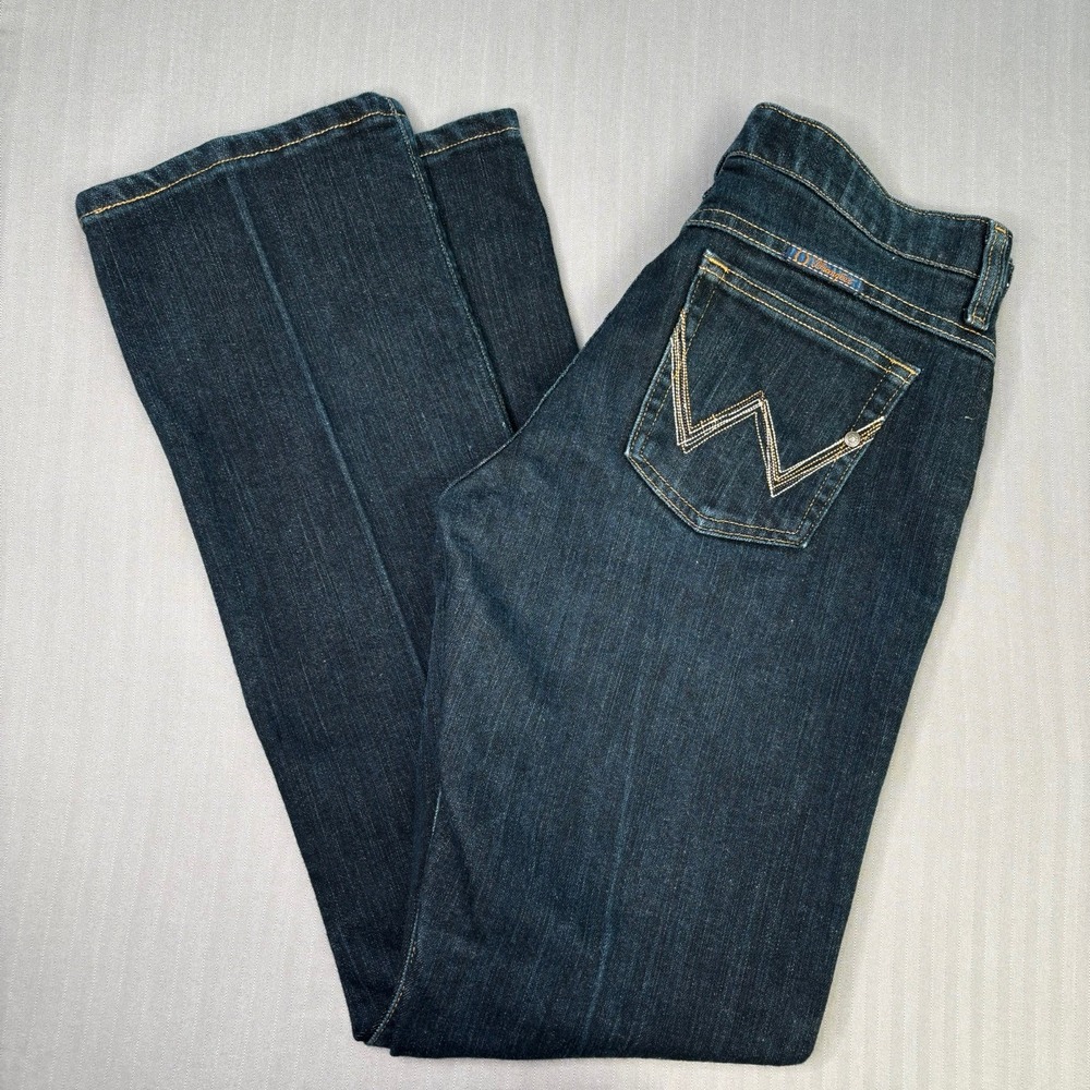 Wrangler Q-Baby Ultimate Riding Jeans Womens 5/6x34 Dark Wash Bootcut Cowgirl